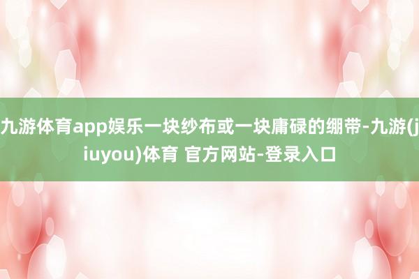 九游体育app娱乐一块纱布或一块庸碌的绷带-九游(jiuyou)体育 官方网站-登录入口
