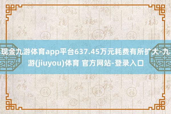 现金九游体育app平台637.45万元耗费有所扩大-九游(jiuyou)体育 官方网站-登录入口