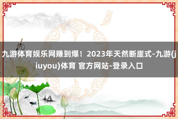 九游体育娱乐网赚到爆！2023年天然断崖式-九游(jiuyou)体育 官方网站-登录入口