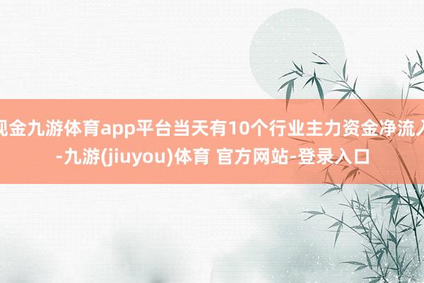 现金九游体育app平台当天有10个行业主力资金净流入-九游(jiuyou)体育 官方网站-登录入口