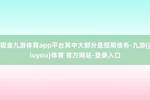 现金九游体育app平台其中大部分是短期债务-九游(jiuyou)体育 官方网站-登录入口