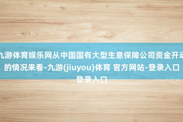 九游体育娱乐网从中国国有大型生意保障公司资金开动的情况来看-九游(jiuyou)体育 官方网站-登录入口