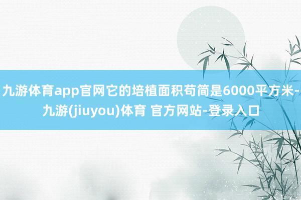 九游体育app官网它的培植面积苟简是6000平方米-九游(jiuyou)体育 官方网站-登录入口